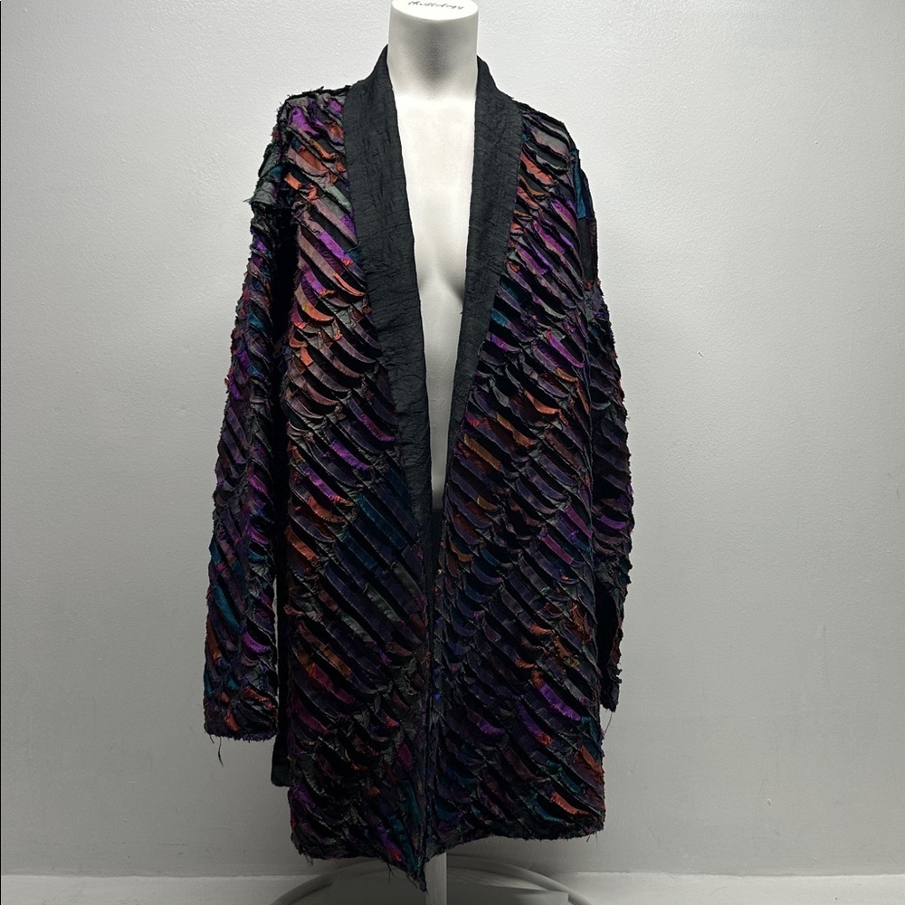 Tim Harding Art to Wear Jacket Duster Long Sleeve Cardigan Colorful Size Medium